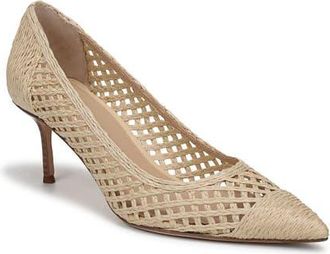 Veronica Beard Rita Raffia Pointed Toe Pump in Natural at Nordstrom, Size 8.5