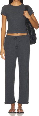 perfectwhitetee Remi Drawstring Pants In Charcoal