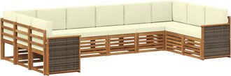 vidaXL Conjunto De Sof&aacute;s De Exterior 7 Uds. Natural Y Crema Vidaxl