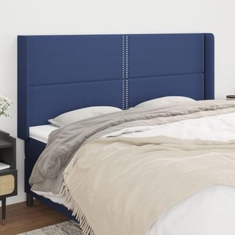 vidaXL Cabecero Con Orejas De Tela Azul 203x16x118/128 Cm Vidaxl