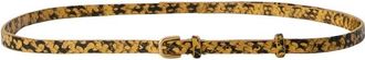 Dries Van Noten Patroon Riem van Leer - Dames - Riemen - Geel - 85 CM - Leer - Accessoires