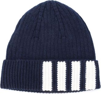 Thom Browne Rib Hat W/ 4 Bar Stripe In Cashmere