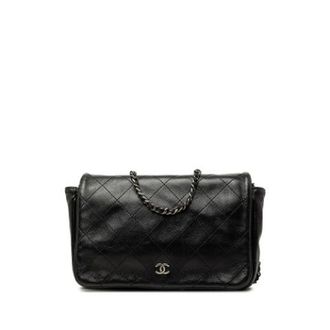 Chanel Pre-owned Quilted Flap Crossbody Bag - Dames - Pre-owned - Zwart - Maat: ONE Size Leer