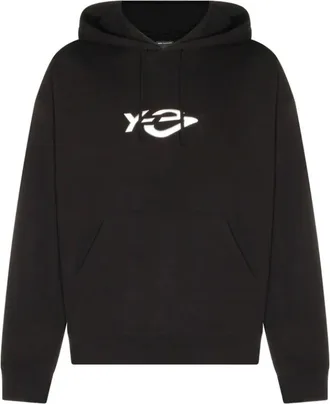 Yohji Yamamoto Hoodies & sweatvesten, Heren, Zwart, 2Xl, Katoen, French Terry Liquid Logo Hoodie