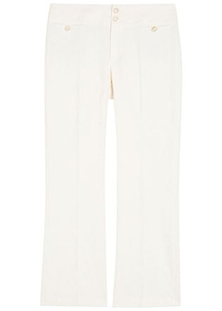 Etro Embroidered Slim-leg Trousers - Ivory - 38 (UK6 / XS)