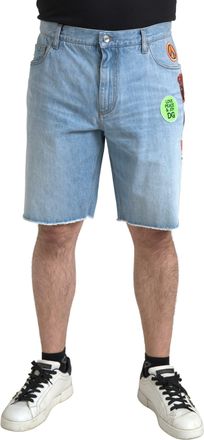 Dolce & Gabbana Light Blue Cotton Men Bermuda Denim Mens Shorts