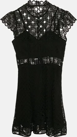 Sandro Black Lace Guipure Mini Dress