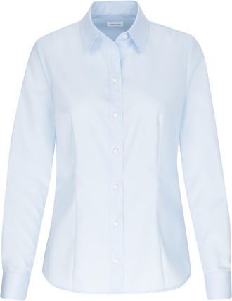 Seidensticker Hemdbluse SEIDENSTICKER Schwarze Rose, Damen, Gr. XXL(44), blau (hellblau), 100% Baumwolle, unifarben, regular fit, ohne Ausschnitt, Blusen Hemdbluse,