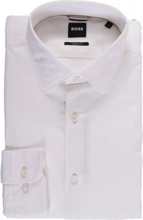 HUGO BOSS C-Hal-Kent-C1-223 Shirt - Heren - Zakelijke Overhemden - Wit - M - Katoen - Overhemden