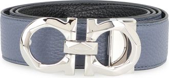Ferragamo Mens Gancini Reversible Leather Belt Lilac Calf