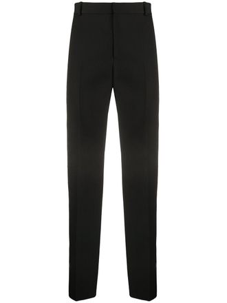 Alexander McQueen tailored straight leg trousers - men - Wool/Silk/Cotton/Cupro - 50 - Black