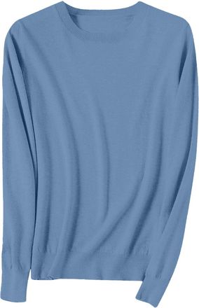 Generic Neck Jumper Tops Long Sleeve Ladies Roll Turtle Light Sweaters for Women Long Sleeve Crew Neck Lightweight Soft Knitted Pullover Knitted Blouse Women 