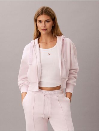 Calvin Klein Jeans Calvin Klein Womens Logo Tape Fleece Hoodie - Pink - XL