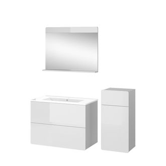 Vicco Conjunto De Muebles De Ba&ntilde;o Izan, Blanco, 4 Piezas Con Unidad Midi