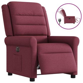 vidaXL Poltrona Elettrica Reclinabile Rosso Vino In Tessuto - Vidaxl