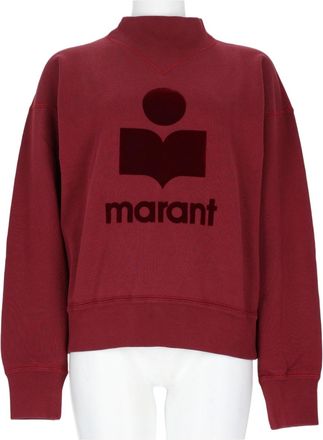 Isabel Marant Moby Cropped Velvet Logo Cotton-Blend Sweatshirt