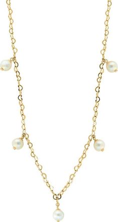 Effy Freshwater Pearl Station Heart Chain Necklace in White at Nordstrom Rack, Size 18