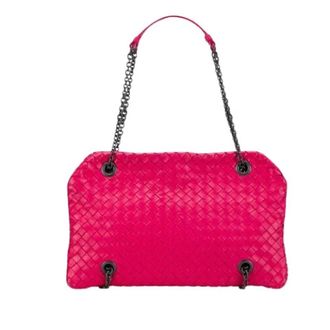 Bottega Veneta Pre-owned Shoulder Bags, female, Pink, Size: ONE SIZE Pre-owned Intrecciato Leather Shoulder Bag