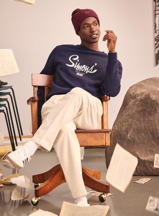 Simons Womens 1840 embroidery fleece-lined sweatshirt Our History, Our Heritage Collection Unisex