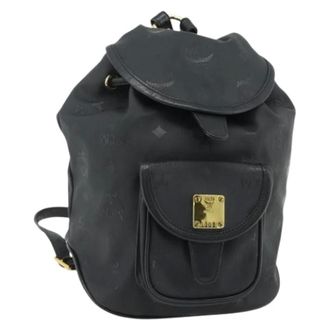 MCM Pre-owned Backpacks, female, Black, Size: ONE SIZE Pre-owned PVC Leather Backpack