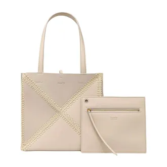Nanushka Tassen, Dames, Beige, ONE Size, Leer, Origami Tote