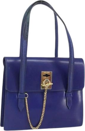 Celine Pre-owned Vintage Handtas - Dames - Vintage Handtas - Blauw - ONE Size - Leer - Vintage
