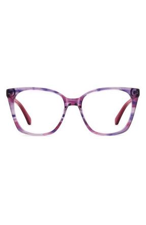 Kate Spade New York taya 52mm square optical glasses in Striped Burgundy Violet at Nordstrom