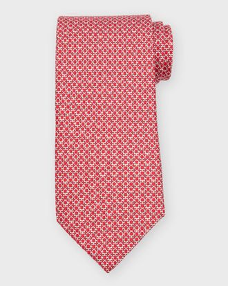 Ferragamo Men & apos;s Interlocking Gancini Silk Tie