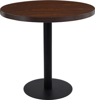 vidaXL Mesa De Bistr&oacute; Mdf Marr&oacute;n Oscuro 80 Cm Vidaxl
