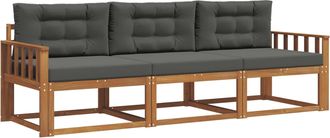 vidaXL Conjunto De Sof&aacute;s De Exterior 3 Uds. Natural Y Antracita Vidaxl