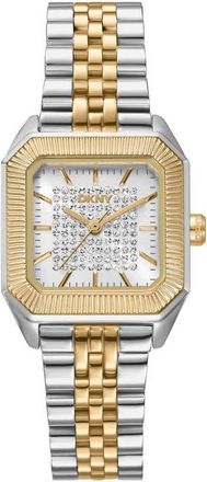 DKNY Signature Shape Tank Bracelet Watch, 27mm x 34mm in White/two Tone at Nordstrom