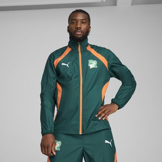 Puma Giacca pre-partita in tessuto Costa dAvorio 2025 da uomo, Abbigliamento, Verde, XXL
