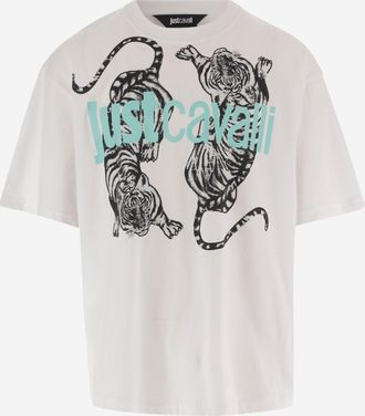 Just Cavalli Baumwoll-T-Shirt mit Aufdruck