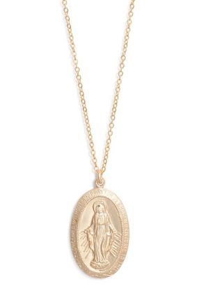 Set & Stones Virgin Mary Necklace in Gold at Nordstrom
