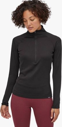 Patagonia Capilene Midweight Zip Neck Top In Black
