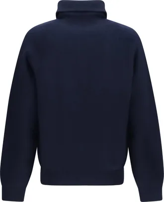 Prada Half-Zip Wool and Cashmere Sweater - Navy