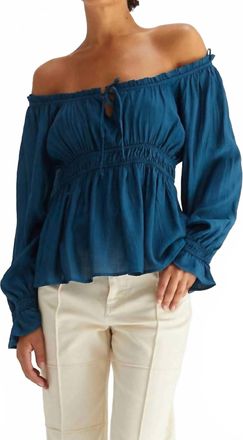 Crescent Serina Baby Doll Top In Blue