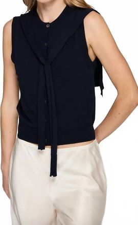 Autumn Cashmere Sleeveless Button Vest In Navy