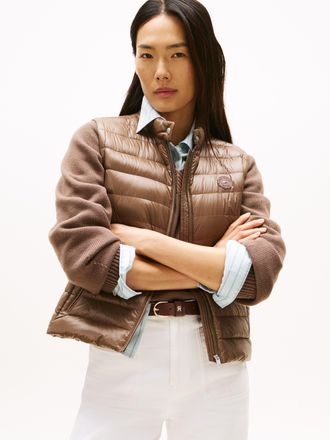 Tommy Hilfiger Steppweste TOMMY HILFIGER UL DOWN REG MOCK NK VEST, Damen, Gr. XL (42), braun (hot coco), Web, Obermaterial: 100% Polyamid, unifarben, regular fit nor