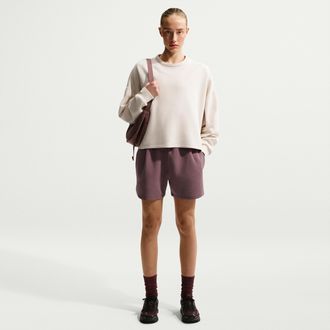 Nike Womens 24.7 ImpossiblySoft Dri-FIT Mid-Rise Loose 4 Shorts in Purple | HQ8179-502