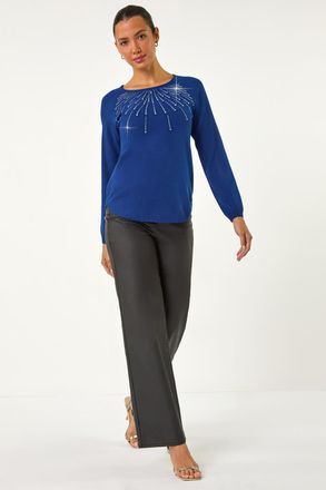 Roman Sparkly Sunray Crew Neck Knit Jumper