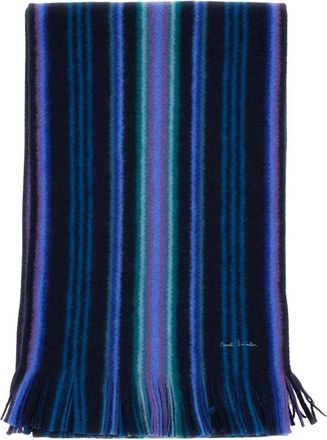 Paul Smith Accessoires, Heren, Blauw, ONE Size, Wol, Signature Stripe Scarf