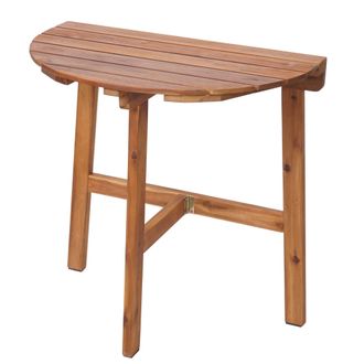 Hhg Nunca Usado] Mesa Plegable Hhg 576, Mesa De Jard&iacute;n Mesa De Balc&oacute;n, Plegable Interior/exterior Madera De Acacia Certificado Mvg 71x70x34cm