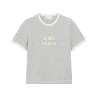 Ami T-Shirts, female, Gray, Size: L T-shirt