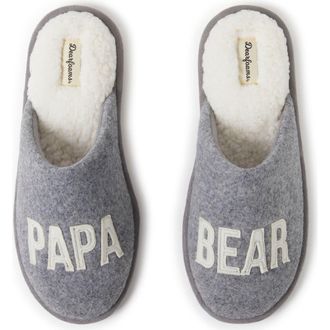 Dearfoams Carson Papa Bear Dad Scuff Slipper in Light Heather Grey at Nordstrom, Size X-Large M
