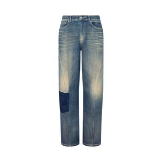 Moschino Five-pocket Cotton Denim Trousers - female - Moschino - Loose Fit Jeans - Blue - W31 - Jeans