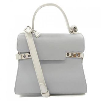 Delvaux Pre-owned JOY Calf Bag - Dames - Pre-owned - Grijs - Maat: ONE Size Leer