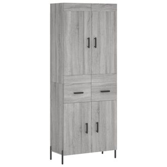 vidaXL Vidaxl - Aparador Alto Madera Contrachapada Gris Sonoma 69,5x34x180 Cm