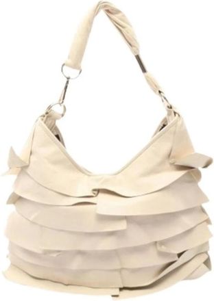 Saint Laurent Pre-owned Vintage Shoulder Bag - Dames - Vintage Schoudertas - Beige - ONE Size - Leer - Vintage