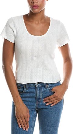 perfectwhitetee Perfectwhitetee Helena Pointelle Crop T-Shirt